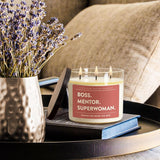 Boss Gifts For Women, Female, 14.5Oz, Large 3-Wick Aromatherapy Lavender Scented Soy Wax Candle, Best Bosses Gifts For Boss Lady, Mentor, Manager, Birthday, Appreciation, Promotion, Farewell