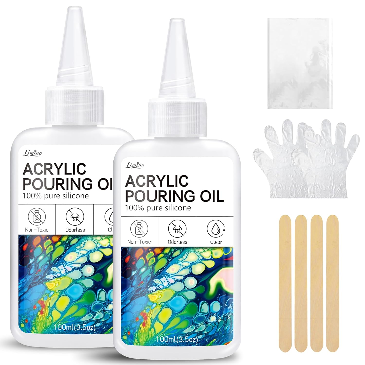 Silicone Pouring Oil - 7Oz, Pure, Non-Toxic, Odorless, Compatible With Acrylic Or Watercolour, Cell Creation Activator