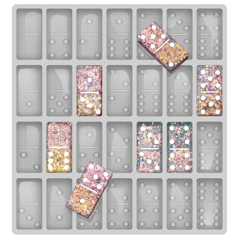 Professional Domino Molds For Resin Casting Jumbo Domino Molds For Resin Casting Double 6 Dominoes Mold, Shiny & No Scratches & Durable,8.86 X 9.25 X 0.39 Inch 230G (New Version
