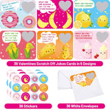 Valentines Day Cards Scratch-Off Jokes For Kids Classroom Exchange 36 Pack