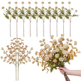 Flowers Artificial For Decoration,12Pc Silk Fake Mums + Eucalyptus Stems Adjustable Artificial Flowers Indoor Faux Dried Flowers For Vase Fillers Floral Arrangements Flower Centerpieces For Tables.