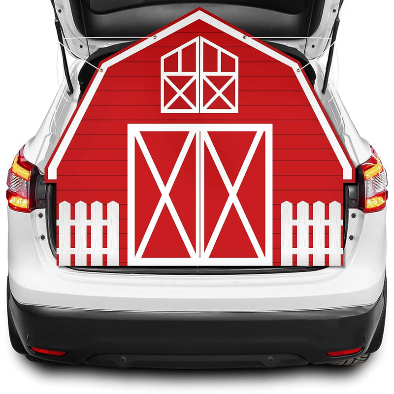 Farm Theme Trunk Or Treat Decorations Banner For Cars, Red Farmhouse C