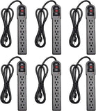 6 Pack Surge Protector Power Strip with 6 Outlets Multi Outlet Power Extension for Home Office