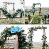 Artificial Flowers Blue Roses Real Looking Foam Fake Roses With Leaves And For Diy Wedding Bouquets Bridal Shower Centerpieces Party Decorations (50, Baby Blue)