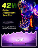 2 Pack 42W LED Black Light Bar with 6FT Cord Switch Plug for Glow Party Halloween Decor UV Light
