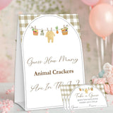 Locally Grown Baby Shower Games, 50 Pcs How Many Animal Crackers Game Cards With 1 Standing Sign, Farmer'S Market Gender Reveal Party Supplies Favors Decorations - A02