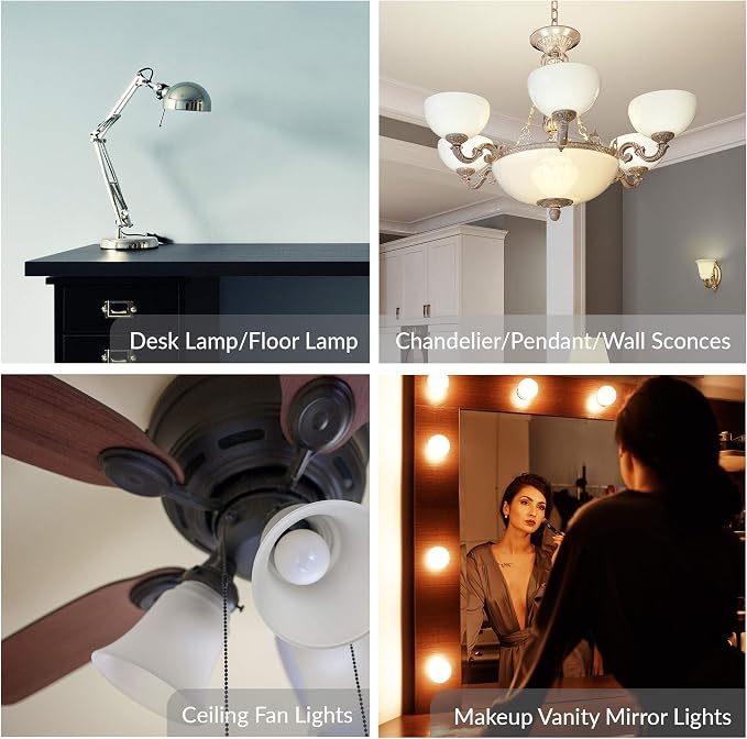 G14 LED Light Bulbs 5W 3000K Warm White E12 Candelabra Base 6 Pack