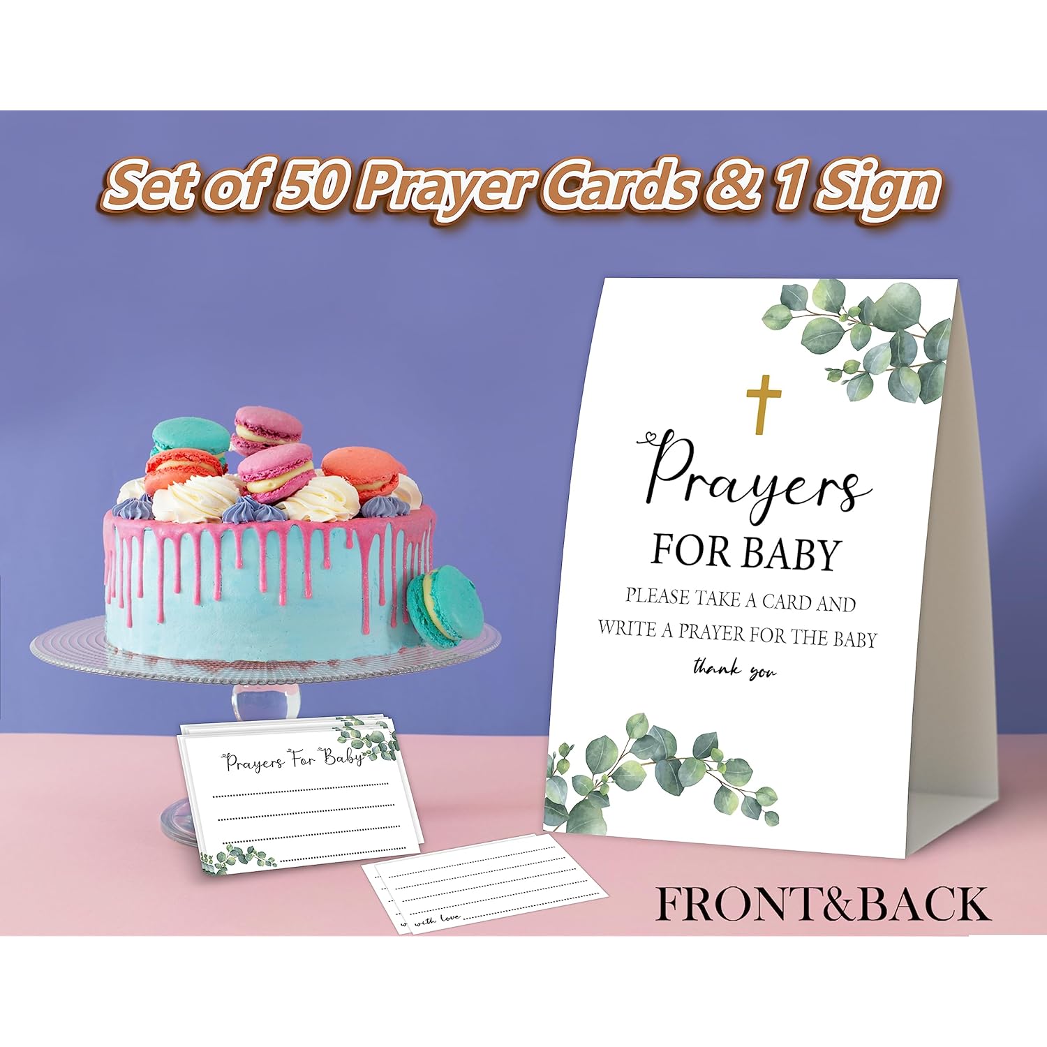 Eucalyptus For Shower,Prayers For Baby,Prayer Cards For Baby Shower,Baby Bible,Baby Shower Games,Pregnancy Prayer Cards,Baby Shower Guest Book,Christian Bible,50 Prayer Cards & 1 Sign -1