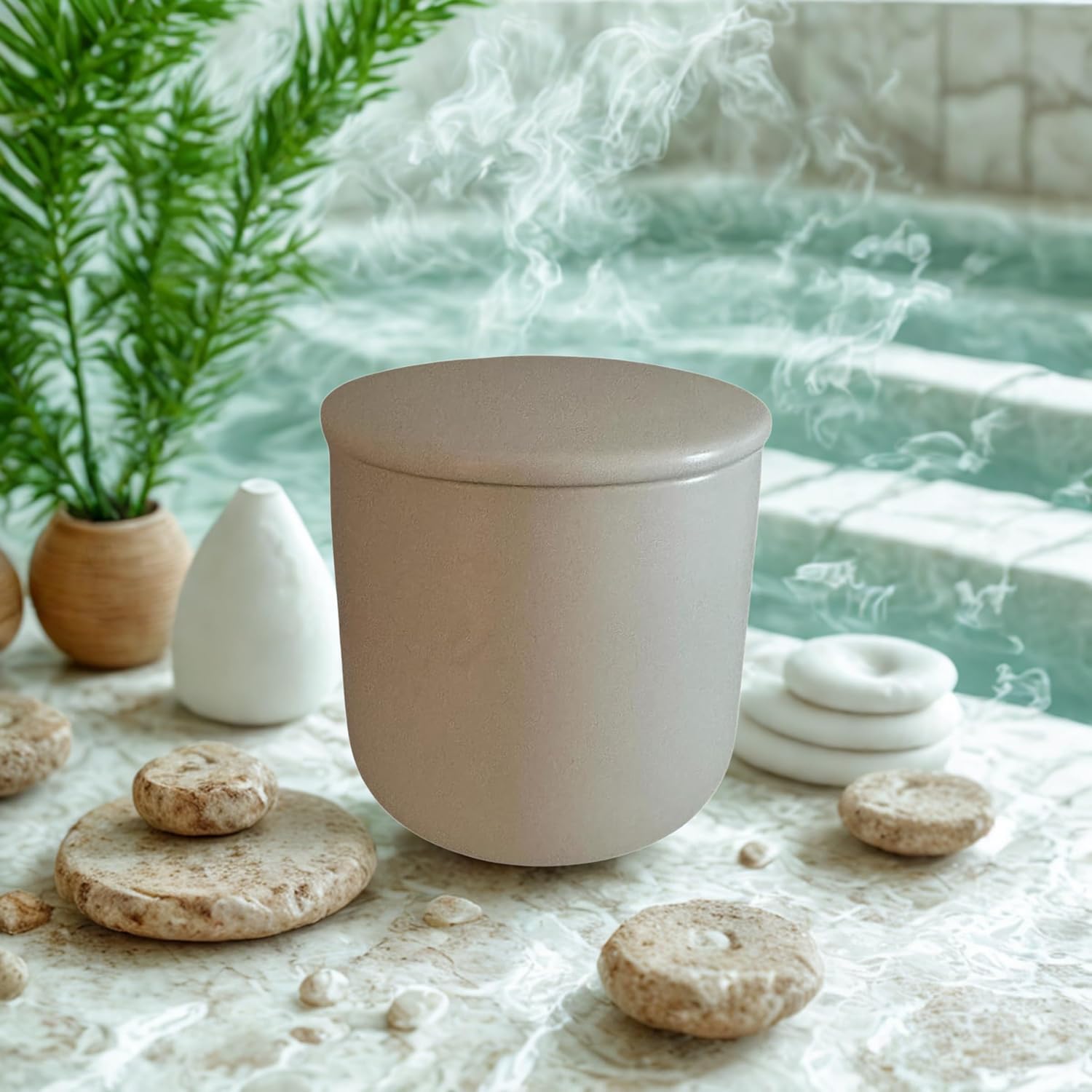 Eucalyptus & Spearmint Scented Candle – White Jar With White Lid | Aromatherapy Candle For Stress Relief, Relaxation, Spa & Gift | Clean Fresh Long-Lasting Fragrance