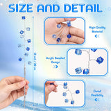 50 Pcs Acrylic Crystal Picks 12 Inch Artificial Beaded Stems Picks For Home Wedding Holiday Vase Fillers Florals Embellishing Diy Crafts Wreaths Bridal Bouquets Decors(Blue)