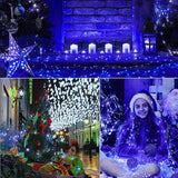 100 LED Blue Fairy Lights Battery Operated 32.5FT Copper Wire String Lights with Remote Timer Starry Twinkle Lights for Indoor Outdoor Decor