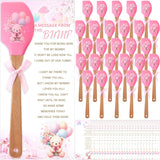 24 Pack Pink Baby Shower Party Favor Gifts Silicone Spatula Gift Heat Resistant Scraper With Twines Mixing Cooking Baking Kitchen Return Gifts For Girl Guests Return Gender Reveal