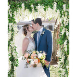 2Pcs 6Ft/Piece Artificial Flowers Wisteria Garland Artificial Wisteria Vine Hanging Flower Greenery Garland For Home Garden Outdoor Wedding Arch Floral Decor (White)