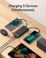 10000mAh Portable Charger with Built-in Cables, Fast Charge for iPhone & Android