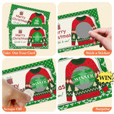 Christmas Scratch Off Cards, 50Pcs Ugly Sweater Party Scratch Off Tickets, Xmas Holiday Game Cards For Adults Family Groups Supplies Classroom Activities - C02