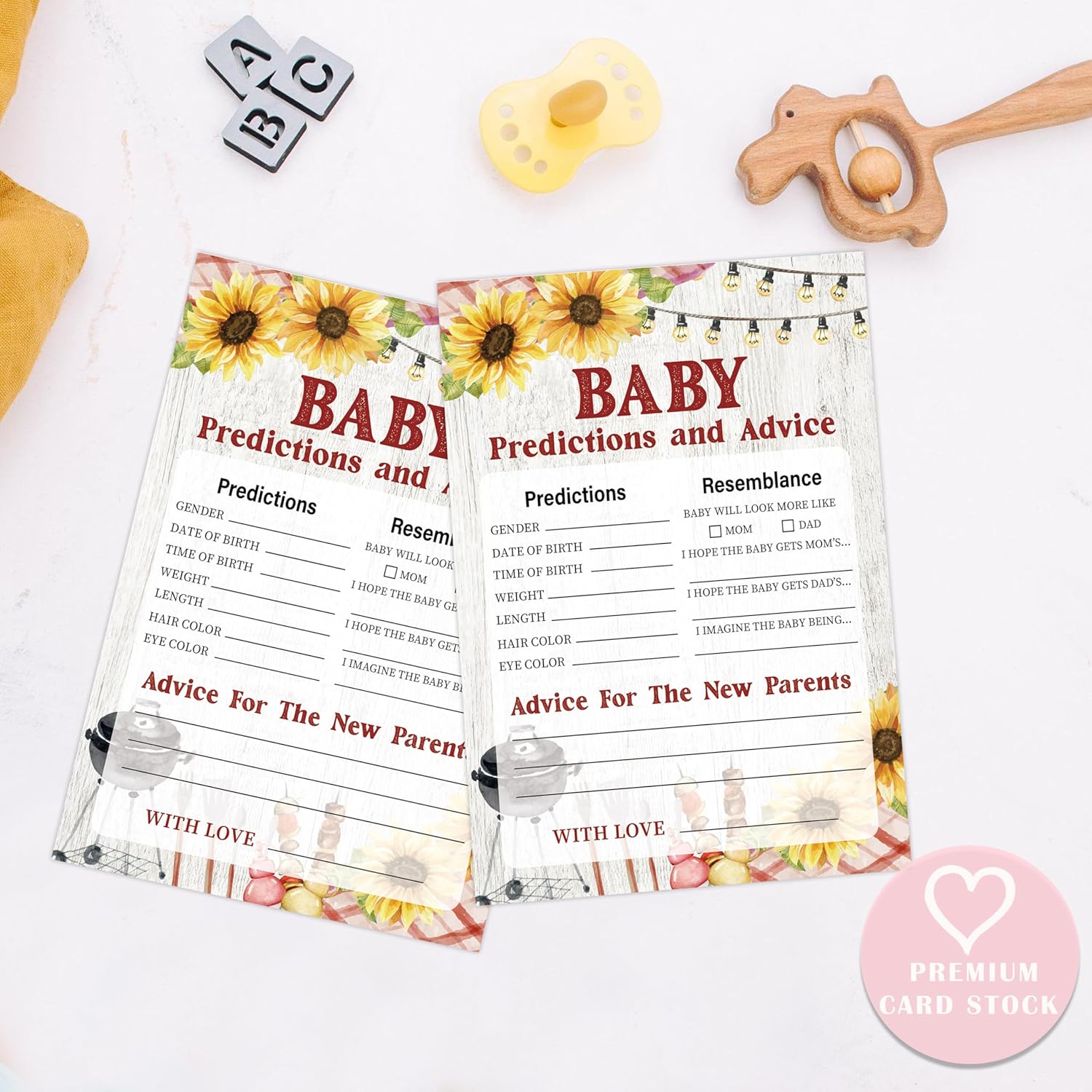 Bbq Baby Predictions And Advice Cards, Baby Shower Game, Pack Of 30 Game Cards, Gender Neutral Boy Or Girl, Fun Baby Game And Activity - Fa24