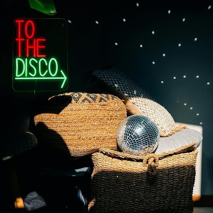 To The Disco Neon Sign LED Wall Light USB Dimmable Arrow Sign for Bar Bedroom Party Decor