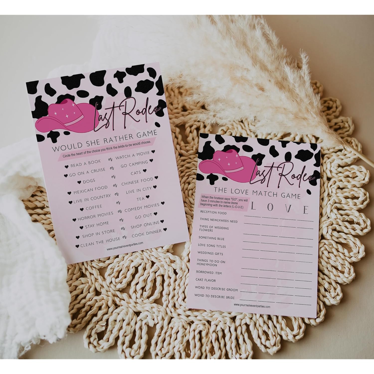 Her Last Rodeo Bridal Shower Games, Western Bachelorette Party Cowgirl Party Games