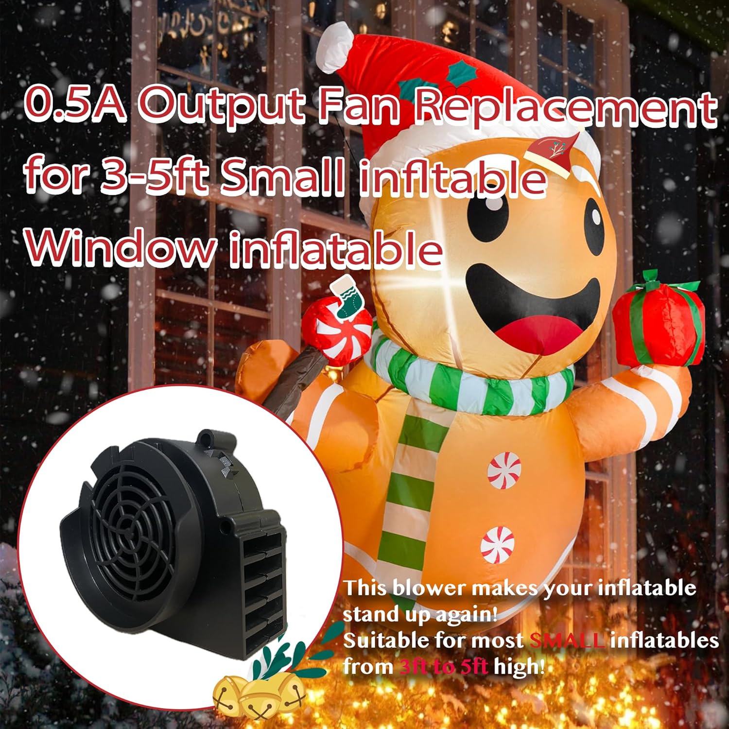 Halloween Inflatable Fan Replacement, Adapter For Christmas Inflatable Outdoor Decoration Blower For Xmas Blow Up Holida
