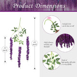 12 Pieces 12 Pieces Wisteria Hanging Flowers 3.6 Feet Artificial Wisteria Vine Ratta Long Fake Silk Hanging Flowers String For Wedding Home Party Outdoor Ceremony Arch Floral Decor (Purple)