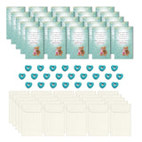 | Bulk 25 Gift Sets | A Heart Can Hold A Lot Of Gratitude Piglet Quote Mini Appreciation Cards And Envelopes | Employees Staff Students Teachers | Turquoise Hearts
