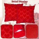 Valentines Pillow Covers 18X18 Inch Set Of 2 Red Throw Pillow Covers Valentines Day Decoration For Holiday Home Bedroom Sofa Decor