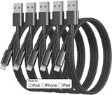 5 Pack 3FT MFi Certified Lightning to USB C Cable Nylon Braided iPhone Charging Cord