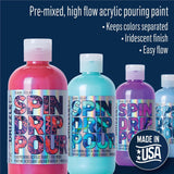 FolkArt Drizzle Tidal Wave Flash Pre-Mixed Fluid Acrylic Pouring Paint, 9 fl oz Premium Paint Perfect for Indoor & Outdoor Arts and Crafts Projects, 51085