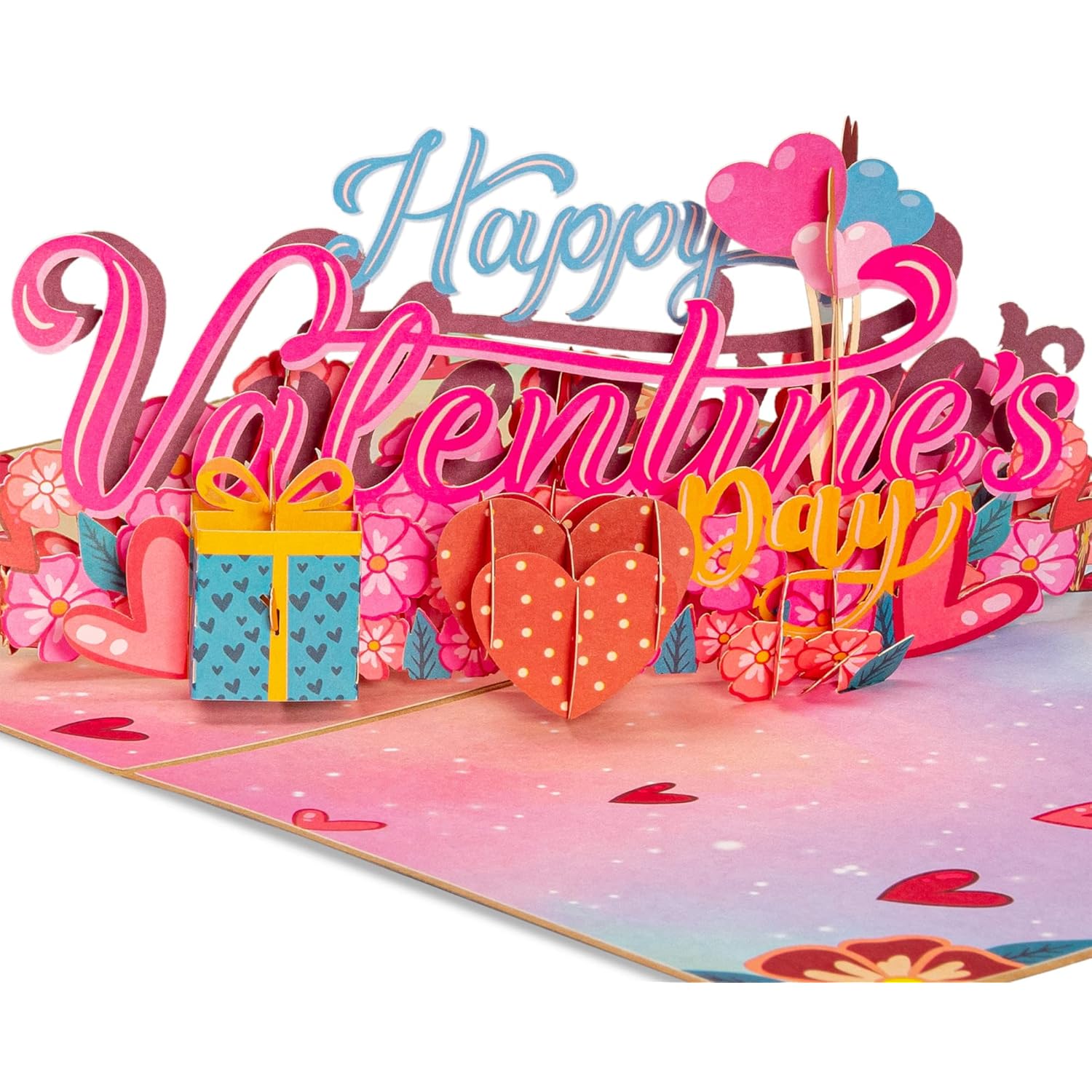 Happy Valentine'S Day Card, 3D Pop Up Valentine Cards, Handcrafted- 100% Recycled And Eco-Friendly, 8" X 6" Cover - Includes Envelope And Note Tag, By Paper Love