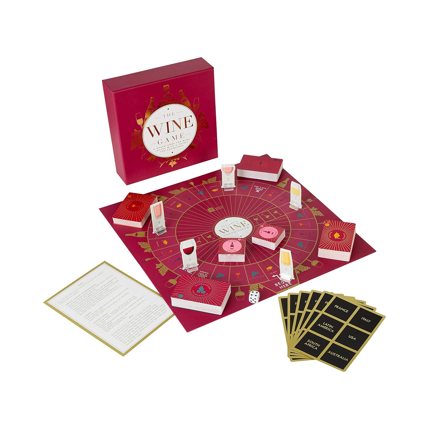Wine Themed Trivia Board Game | Games Night | Adults, After Dinner Party, Table Game, General Knowledge, Wines Lover, Alcohol, Bottle, Drinking, Christmas, Birthday, Present (Wine-Game)