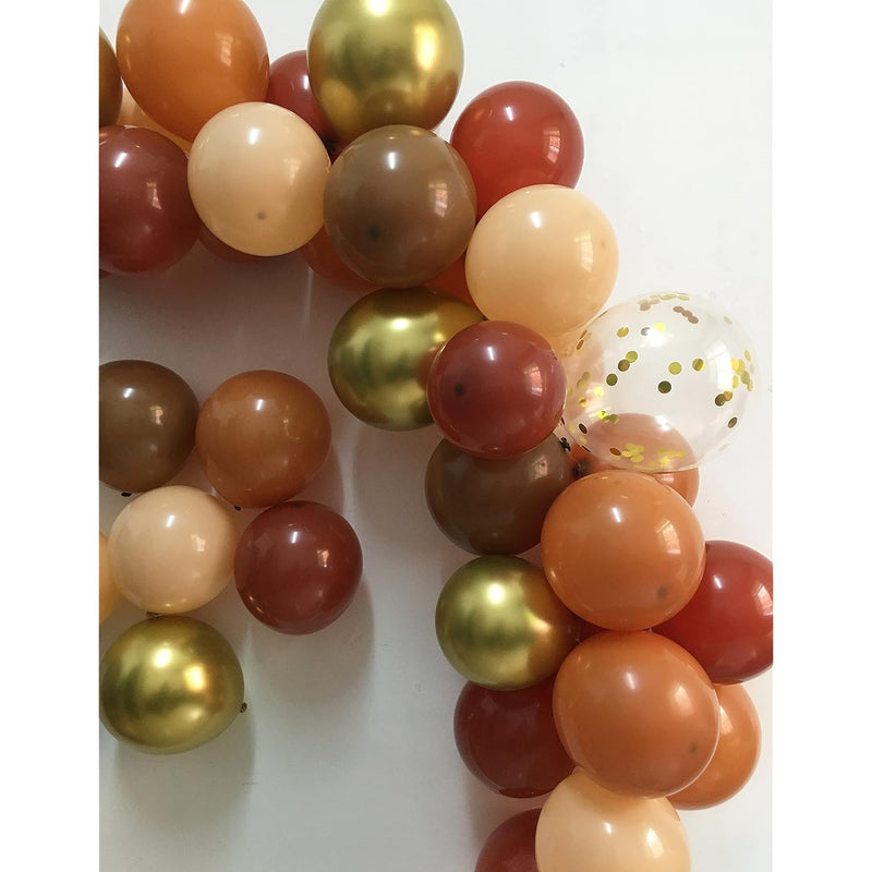 Fall Boho Balloon Garland - Nude Tan Coffee Brown Gold Balloons Arch K