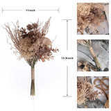2 Pack Boho Artificial Flowers Plants Bouquet Decoration 13.8Inch, Fake Plastic Brown Eucalyptus And Beige Grasses, Faux Floral Arrangement For Wedding Centerpieces Party Home Fall Decor
