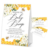 Baby In Bloom How Big Is Mommys Belly Game, Measure The Baby Bump Baby Shower Game, Honey Bee Baby Shower Party Decor & Supplies, 1 Sign & 50 Guess Cards-A11