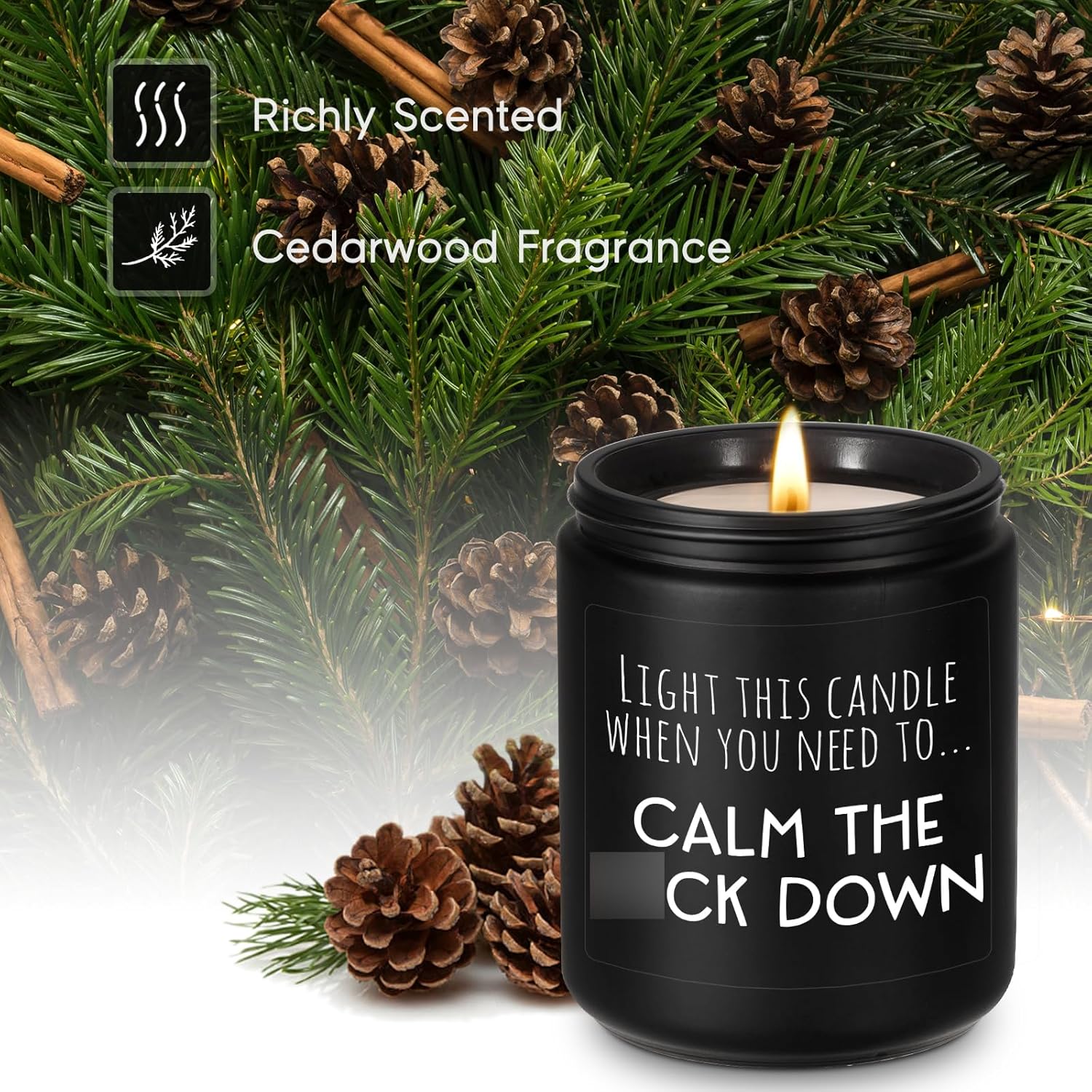 Calming Candle, Stress Relief Gifts For Women, Relaxing Gifts For Men, People - Anxiety Relief Items - Valentines Day, Calm Down, Birthday Funny Aromatherapy Candles For Women Friend Coworker