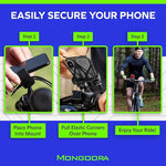 Bike & Motorcycle Phone Mount, Easy Install, Fits iPhone, Galaxy - 3 Bands