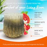 Dough Bowl Candle Co. Volcano Candle - 4.5" X 4.5" Glass Vessel With Wooden Wick For Home, 100% Soy Wax With 30 Hour Burn Time, Multipurpose Fancy And Luxury Candles With Tropical Summer Scent
