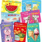 Kids Valentines Day Cards Pun Note Cards With Stickers And Envelopes For Valentine Party Favor School Classroom Activity 28Pcs
