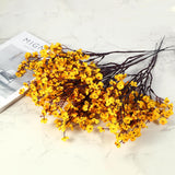 12 Pcs Fall Flowers Artificial For Decoration, Babys Breath Artificial Flowers Orange Fake Flowers Gypsophila Bouquet For Home Centerpiece Table Décor