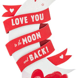 Hallmark Valentines Day Pop Up Card (Moon and Back) Paper Wonder 3D Card