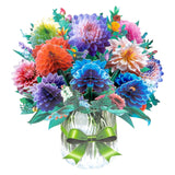 Dahlia Big Pop Up 13 Inch Paper Flower Bouquet Greeting Cards With Blank Note & Envelope, Ideal Gift For Celebrating Love, Birthday, Anniversary, Special Moments, Valentine'S Day