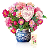 Pop Up Cards, Mother'S Day Card, Grande Peony Paradise, Happy Mother'S Day, 18 Inch Life Sized Forever Flower Bouquet 3D Popup Greeting Card, Gifts For Mom, Blank Notecard & Envelope