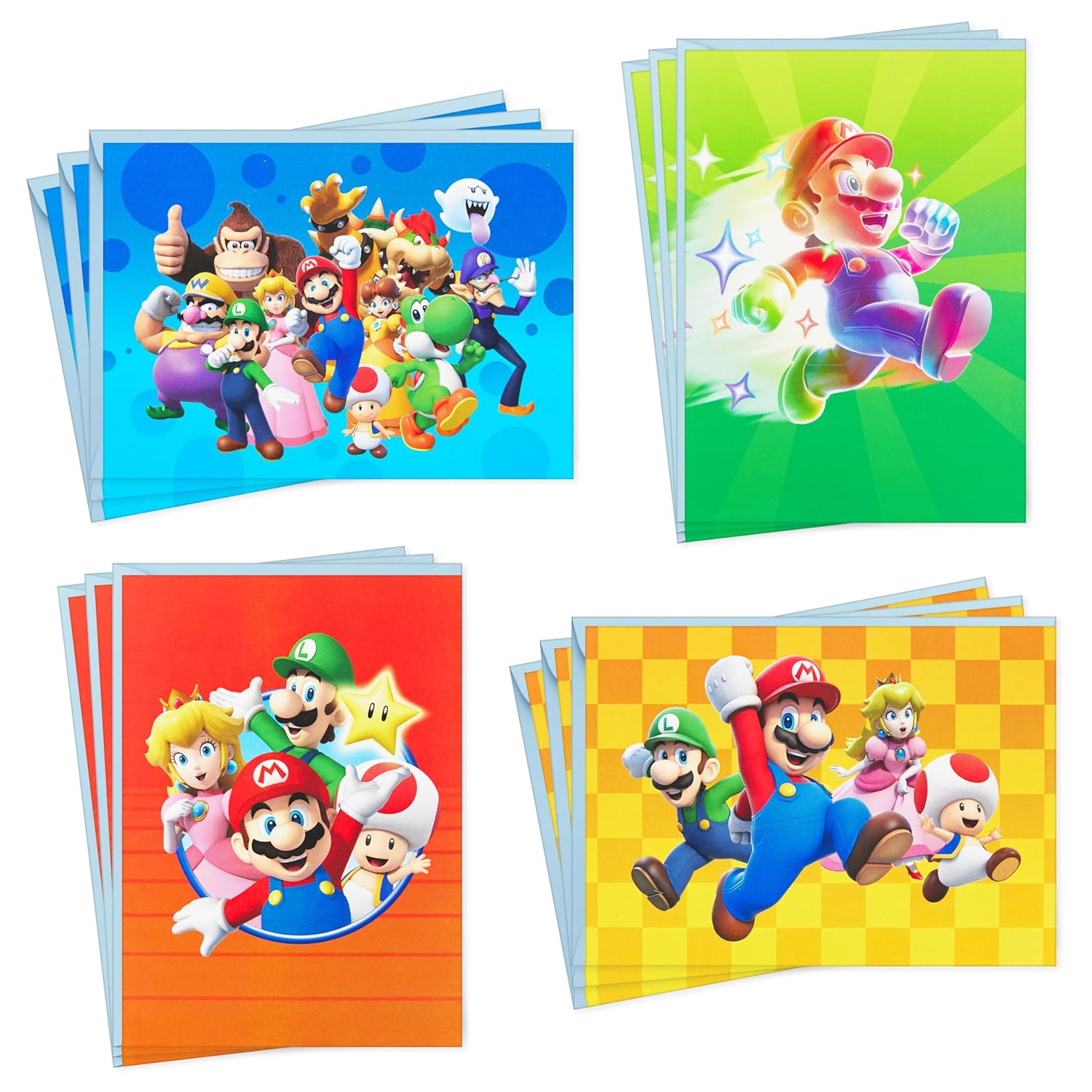 Hallmark Nintendo Super Mario Bros. Valentine's Day Cards (12 Blank Cards with Envelopes) for Birthdays, Back to School, Any Occasion