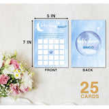 Baby Shower Games, Over The Moon Baby Shower Decorations, Baby Shower Bingo Gender Reveal Games Cards For Baby Shower Party, Gender Reveal Party, Set Of 25 Game Cards (C04)