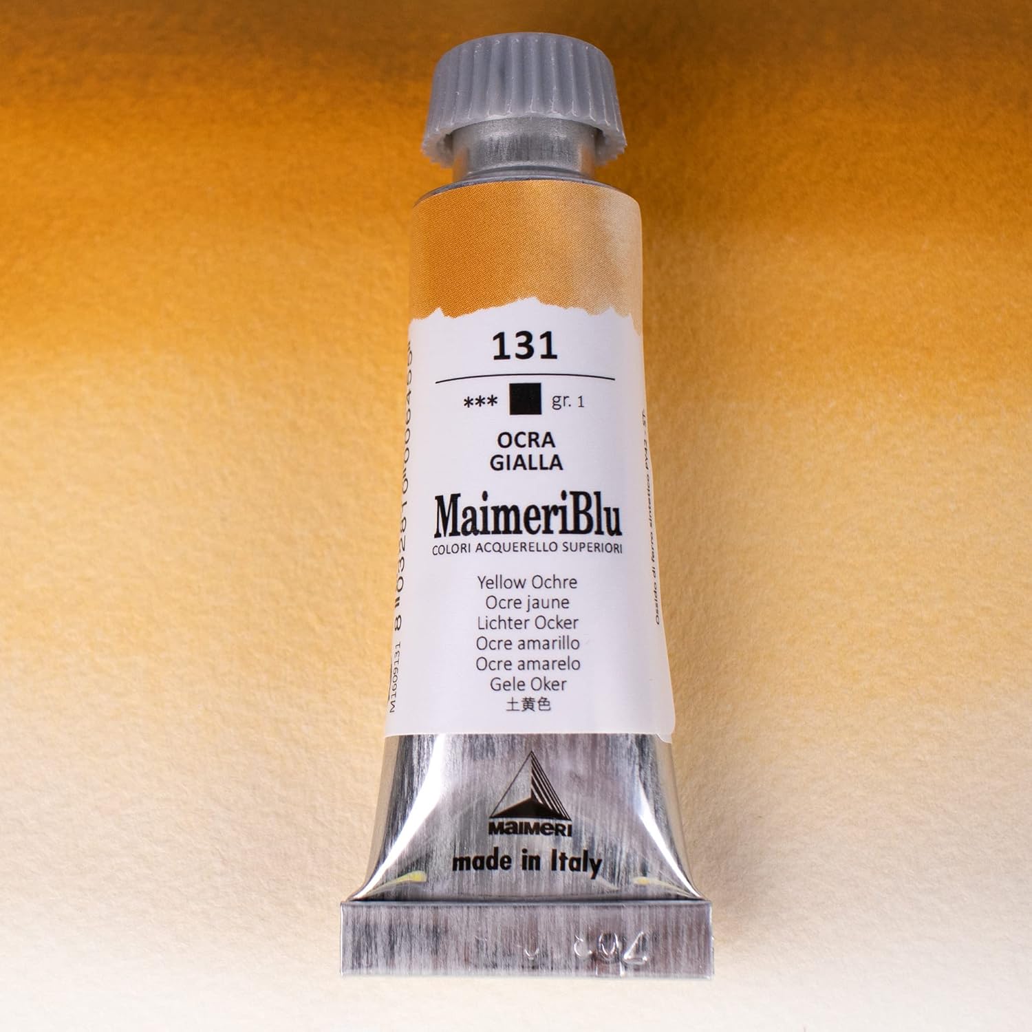 MaimeriBlu 12ml Single-Pigment Watercolor Paint - Yellow Ochre PY42 Professional Watercolor Paint - Lightfast and Transparent Watercolor Paint Tube for Artists
