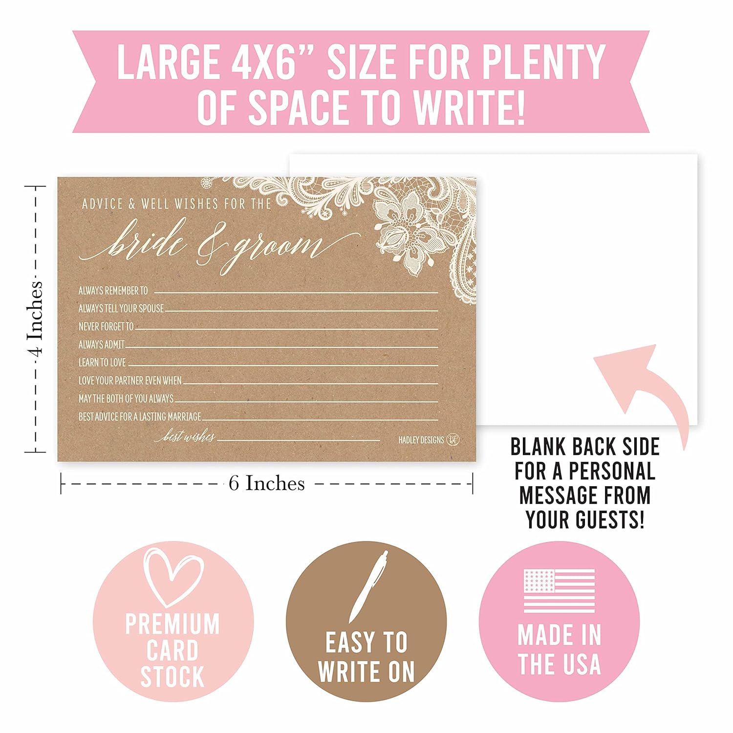 50 Wedding Advice Cards For Bride And Groom Rustic Bridal Shower Games For Guests, Card Boxes For Reception, Guest Book Alternative, Games For Guests, Advice For The Bride Card