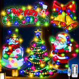 5 Pcs Christmas Window Lights Decorations Lighted Christmas Window Silhouette 8 Modes Usb Powered With Remote Timer Ligh