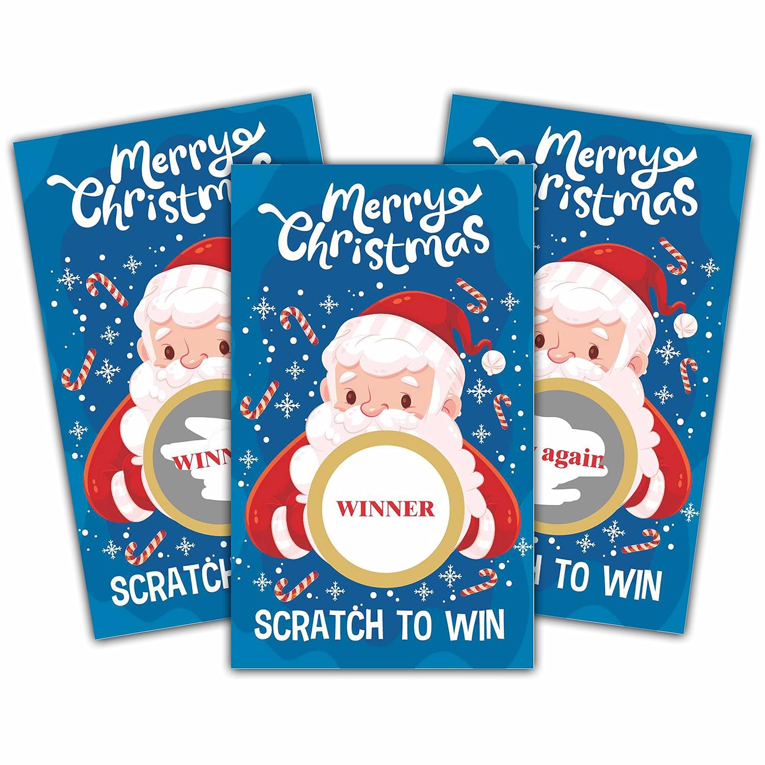 Christmas Scratch Off Game Cards - Xmas Party Scratch Games For Adults - Christmas Raffle Tickets - Holiday/New Year Party Activities & Supplies Decorations - 50 Pack(03)