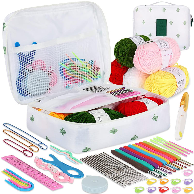 58 Piece Crochet Kit With Yarn And Knitting Accessories Set, Cute Knitting Kit