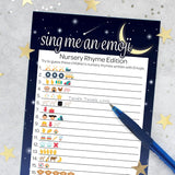 Over The Moon Baby Shower Games, Emoji Game Cards - Twinkle Twinkle Little Star Baby Shower - 20 Count