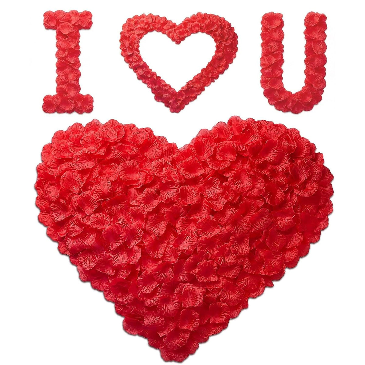 1200 Red Rose Petals - Artificial Fake Rose Flower Petals For Valentine'S Day,Wedding Decorations, Romantic Proposal, Anniversary, Party, Aisle Decor, Flower Girl